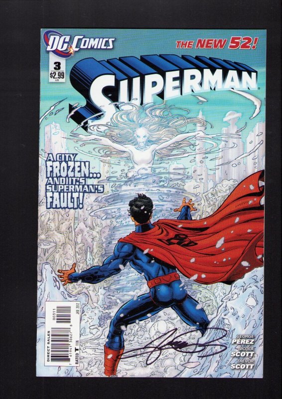 Superman #3 (DC Comics, 2012), raw comic book in 9.0 condition — front cover