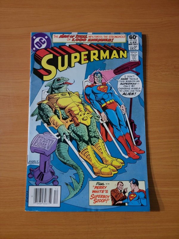 Superman #366 (DC Comics, 1981), raw comic book in NM condition — front cover
