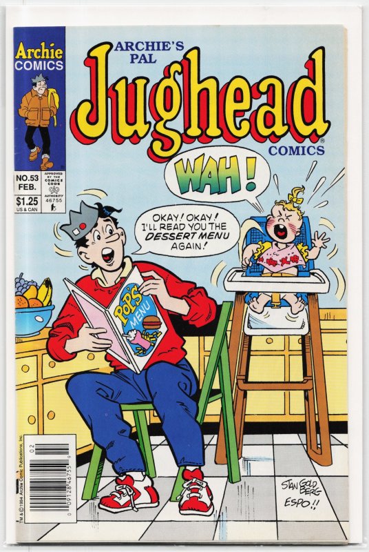 Archie's Pal Jughead Comics #53 (Archie Comics, 1994), raw, ungraded comic book — front cover