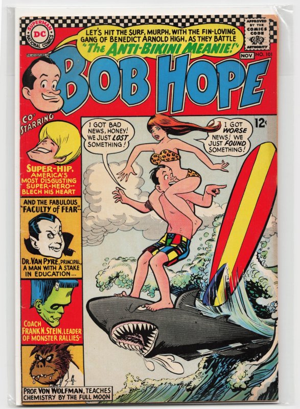 The Adventures of Bob Hope #101 (DC Comics, 1966), raw, ungraded comic book — front cover