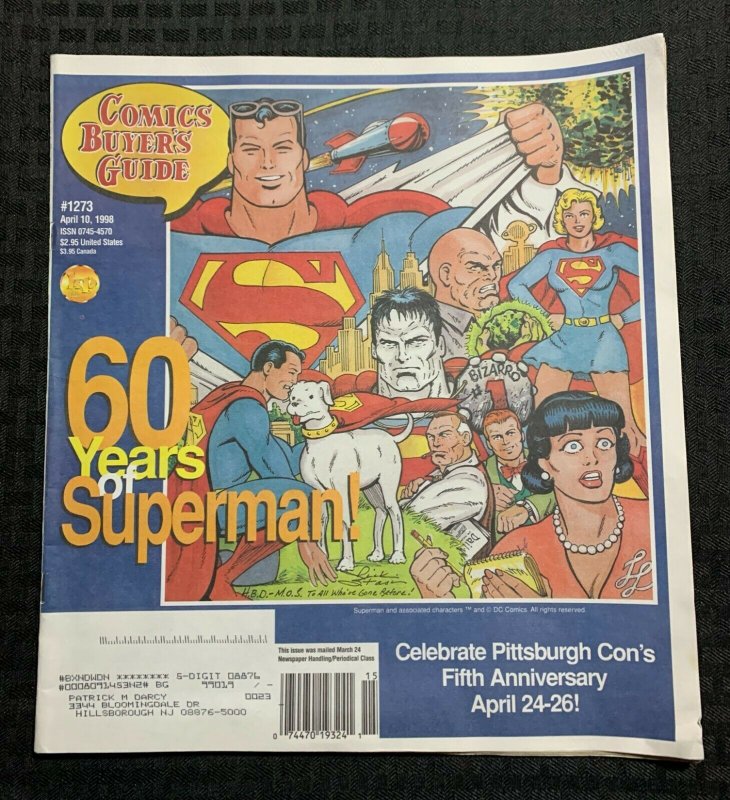 1998 Comic Buyers Guide #1275 (1998), raw comic book in 7.0 condition — front cover