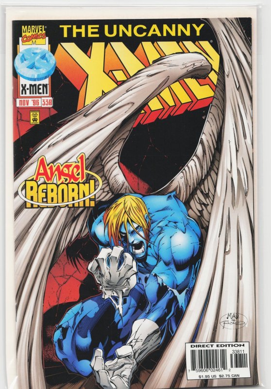 The Uncanny X-Men #338 (Marvel Comics, 1996), raw, ungraded comic book — front cover