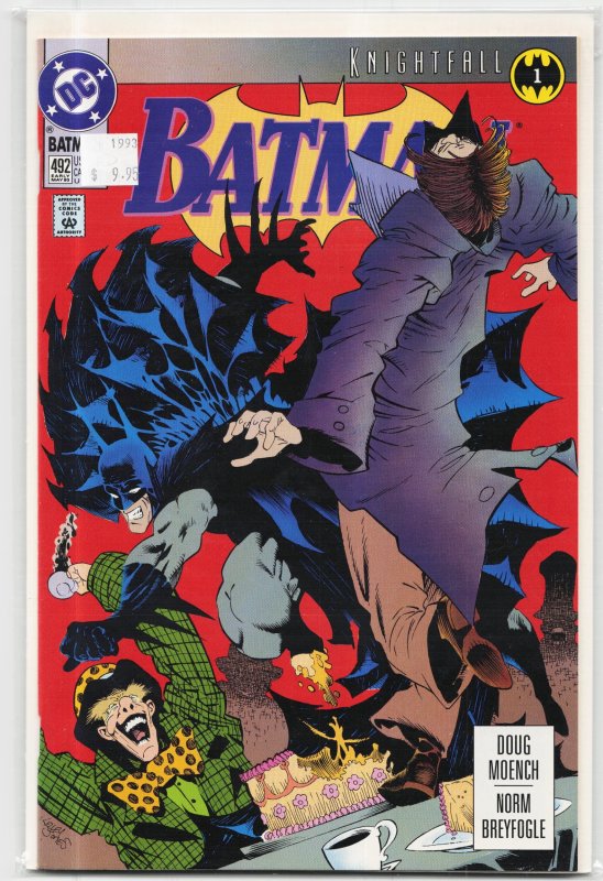Batman #492 (DC Comics, 1993), raw, ungraded comic book — front cover