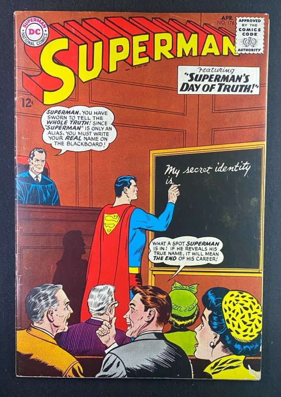 Superman #176 (DC Comics, 1939), raw comic book in VG/FN 5.0 condition — front cover