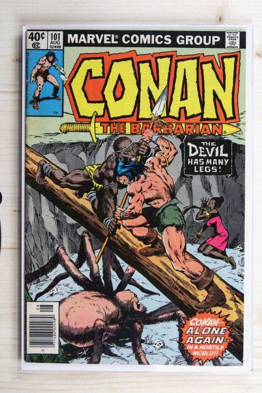 Conan the Barbarian #101 (Marvel Comics, 1979), raw comic book in VF- 7.5 condition — front cover