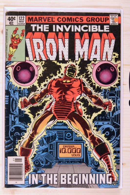 The Invincible Iron Man #122 (Marvel Comics, 1979), raw comic book in FN- 5.5 condition — front cover