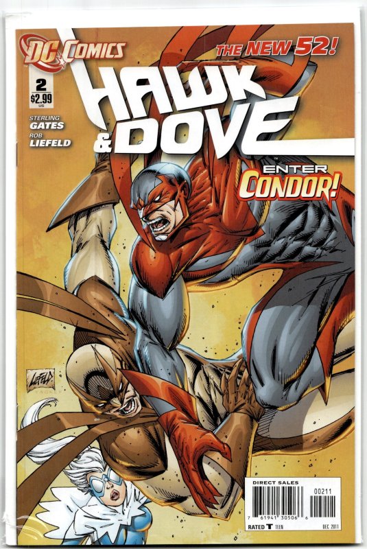 Hawk & Dove #2 (2011), raw, ungraded comic book — front cover