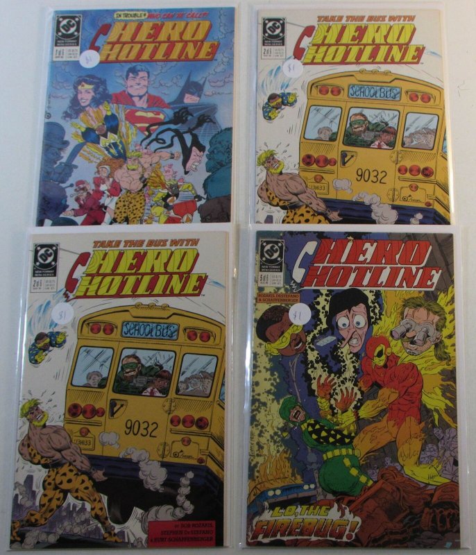 1989 Hero Hotline Lot of 4 #1, 2 x2, 5 DC Comics NM 1st Print Comic Books (DC Comics, 1989), raw comic book in NM condition — front cover