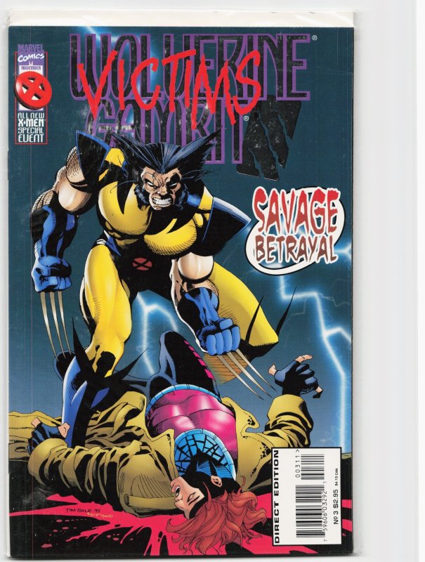 Wolverine/Gambit: Victims #3 (Marvel Comics, 1995), raw, ungraded comic book — front cover