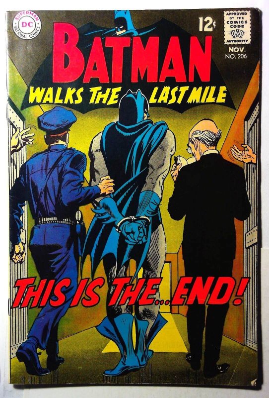 Batman #206 (DC Comics, 1968), raw, ungraded comic book — front cover