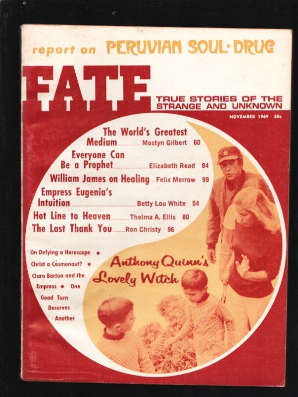 Fate 11/1969-Clark-Anthony Quinn's Witch-photo Cover & Story-Peruvian Soul Drug-, raw, ungraded comic book — front cover