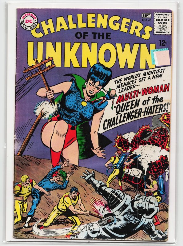 Challengers of the Unknown #45 (DC Comics, 1965), raw, ungraded comic book — front cover