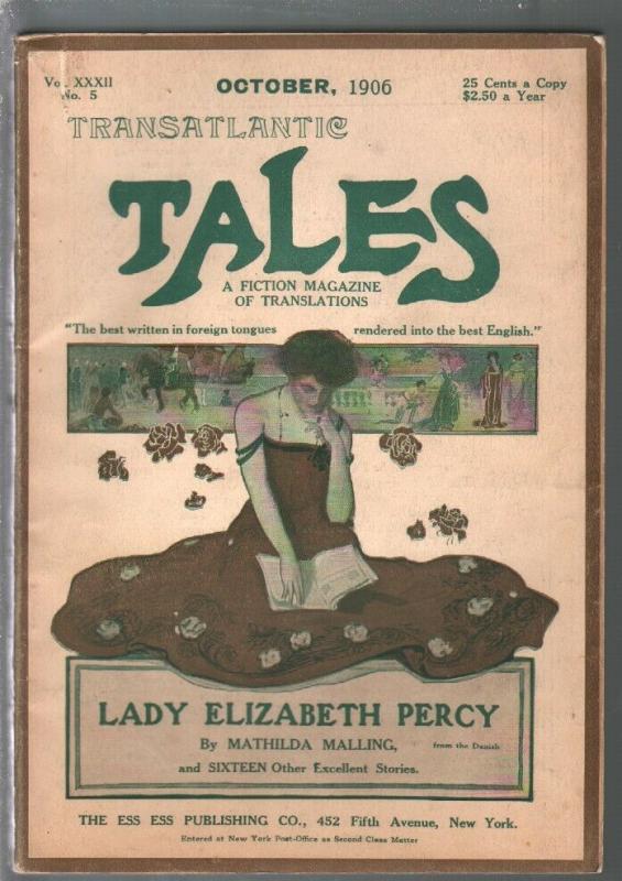 Transatlantic Tales 10/1906-foreign Pulp Fiction-Good Girl Art Cover-VG, raw comic book in VG condition — front cover