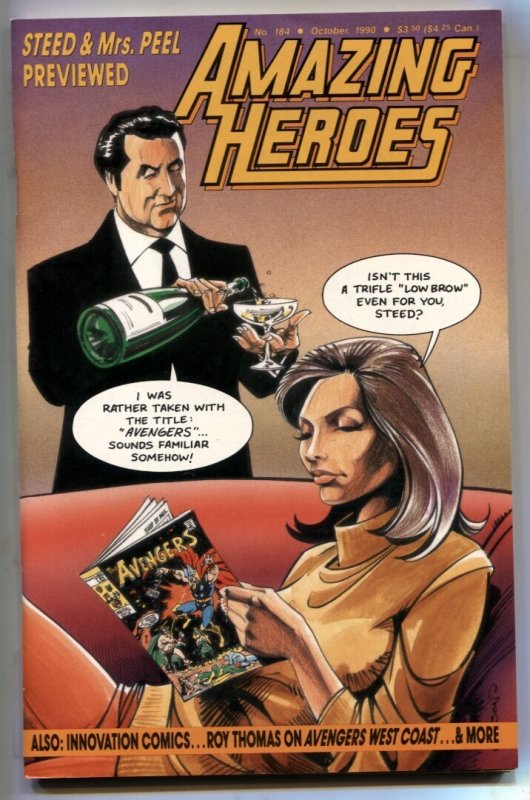 Amazing Heroes #184 (1990), raw, ungraded comic book — front cover
