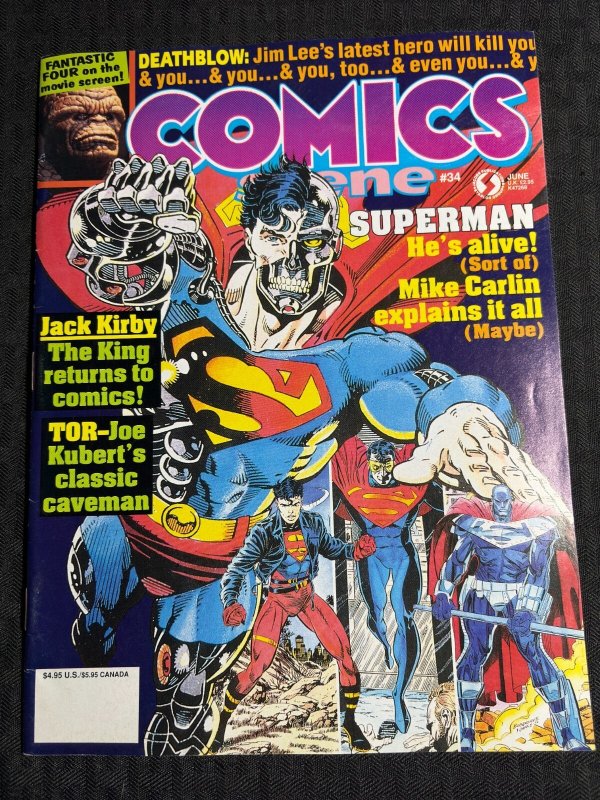 1993 Comics Scene Magazine #34 (1993), raw comic book in FN+ 6.5 condition — front cover