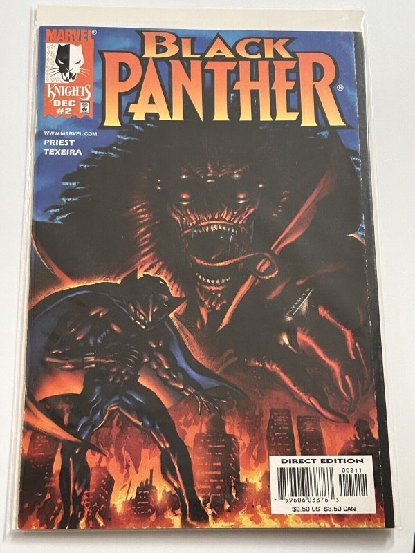 Black Panther #2 (Marvel Comics, 1998), raw comic book in VF/NM 9.0 condition — front cover