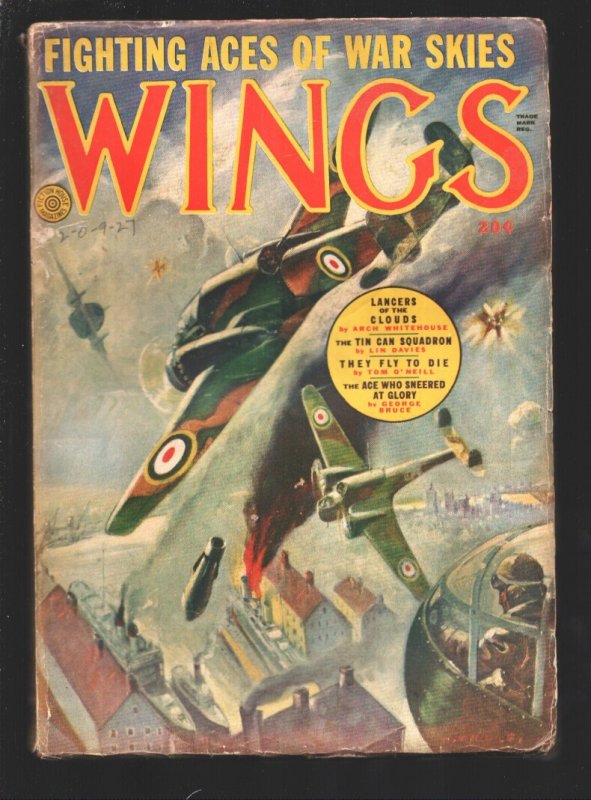 Wings Vol. 8 #7 (1940), raw, ungraded comic book — front cover