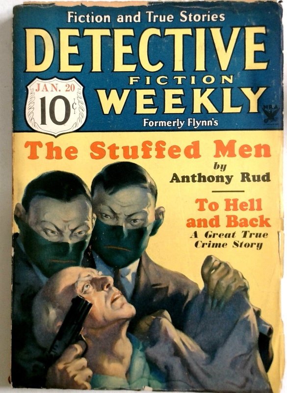 Detective Fiction Weekly Jan #20 (1934), raw, ungraded comic book — front cover