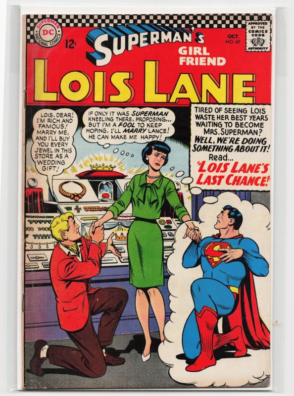 Superman's Girl Friend, Lois Lane #69 (DC Comics, 1966), raw, ungraded comic book — front cover
