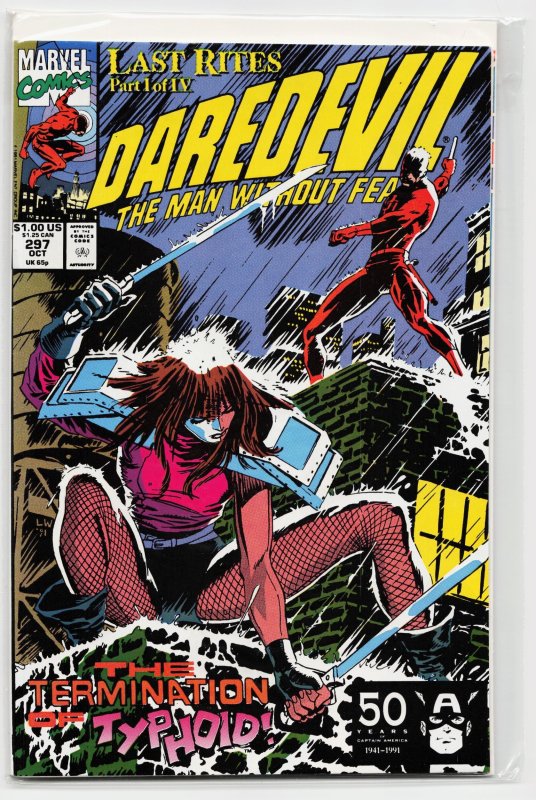 Daredevil #297 (Marvel Comics, 1991), raw, ungraded comic book — front cover