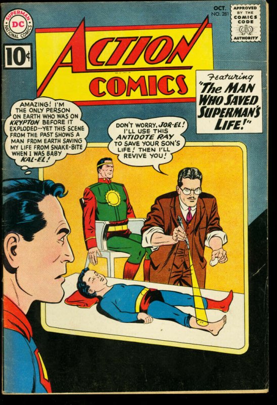 Action Comics #281 (DC Comics, 1961), raw comic book in VG/FN condition — front cover