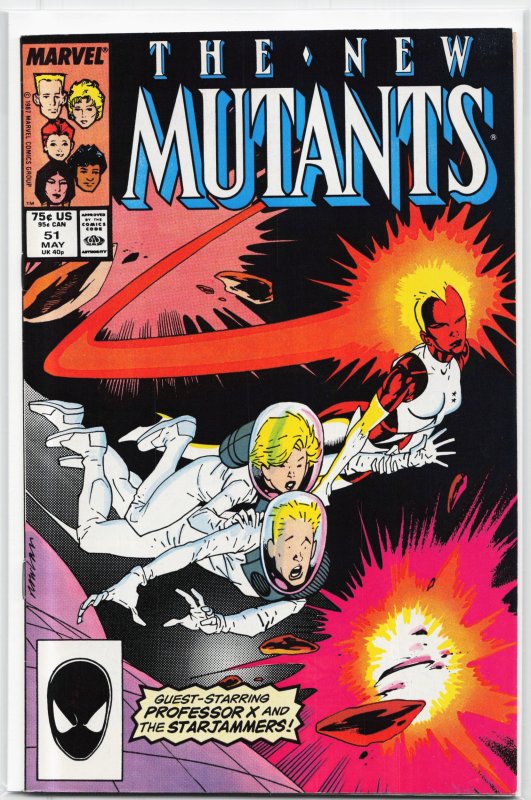 The New Mutants #51 (Marvel Comics, 1987), raw, ungraded comic book — front cover