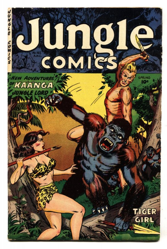 Jungle Comics #162 (Fiction House, 1954), raw, ungraded comic book — front cover
