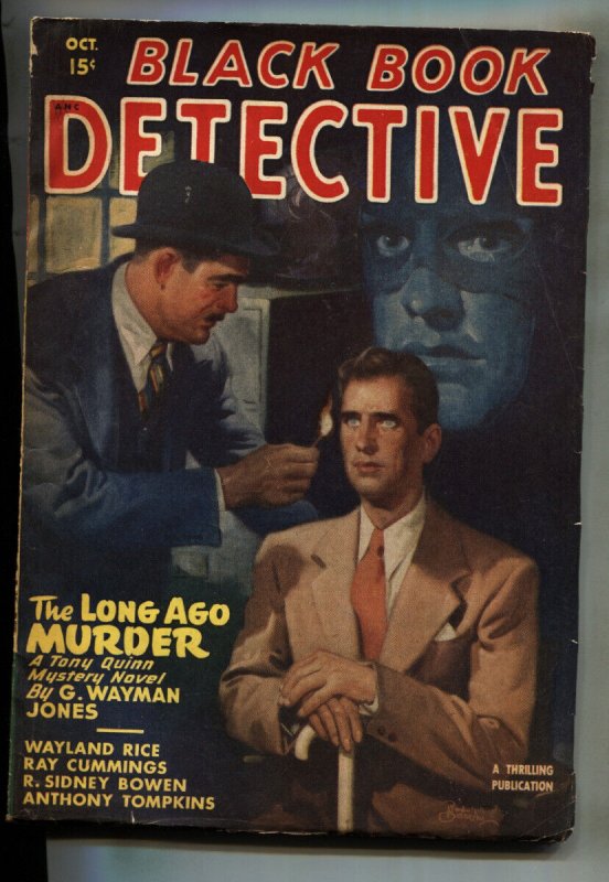 Black Book Detective 1947 Oct-Black Bat-Pulp-Hero Pulp-Rare fn- (1947), raw, ungraded comic book — front cover