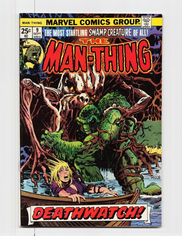 Man-Thing #9 (Marvel Comics, 1974), raw, ungraded comic book — front cover