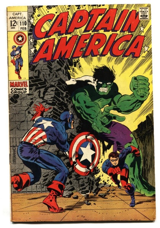Captain America #110 (Marvel Comics, 1969), raw, ungraded comic book — front cover