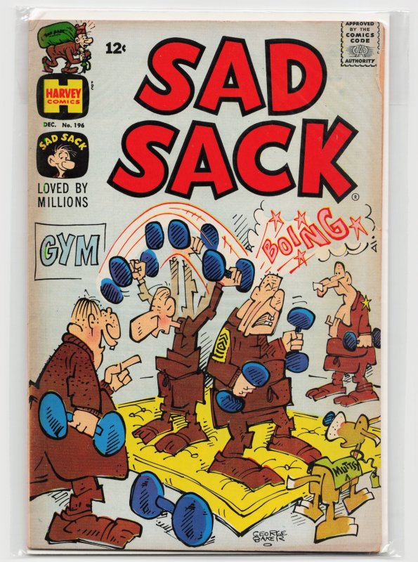 Sad Sack Comics #196 (Harvey Comics, 1967), raw, ungraded comic book — front cover