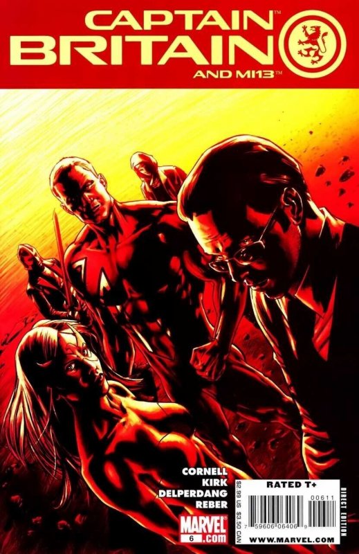 Captain Britain and MI: 13 #6 (2008), raw comic book in VF/NM condition — front cover