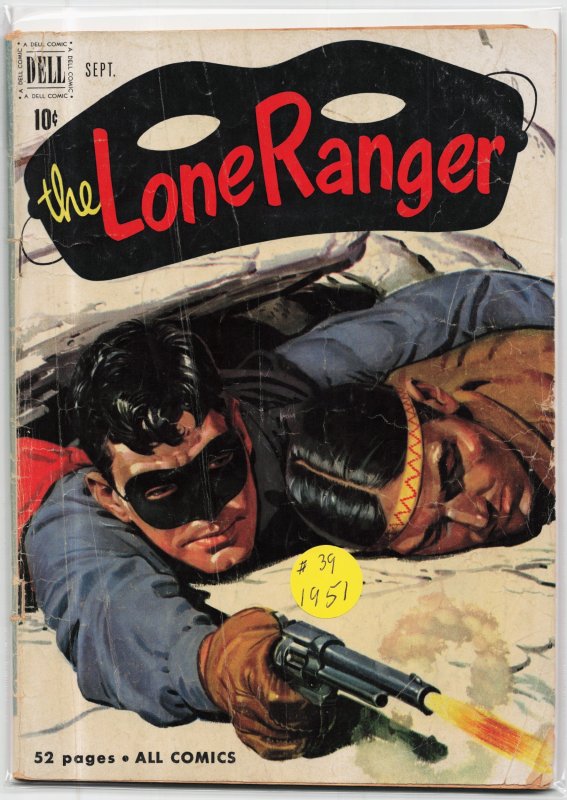 The Lone Ranger #39 (Dell, 1951), raw, ungraded comic book — front cover