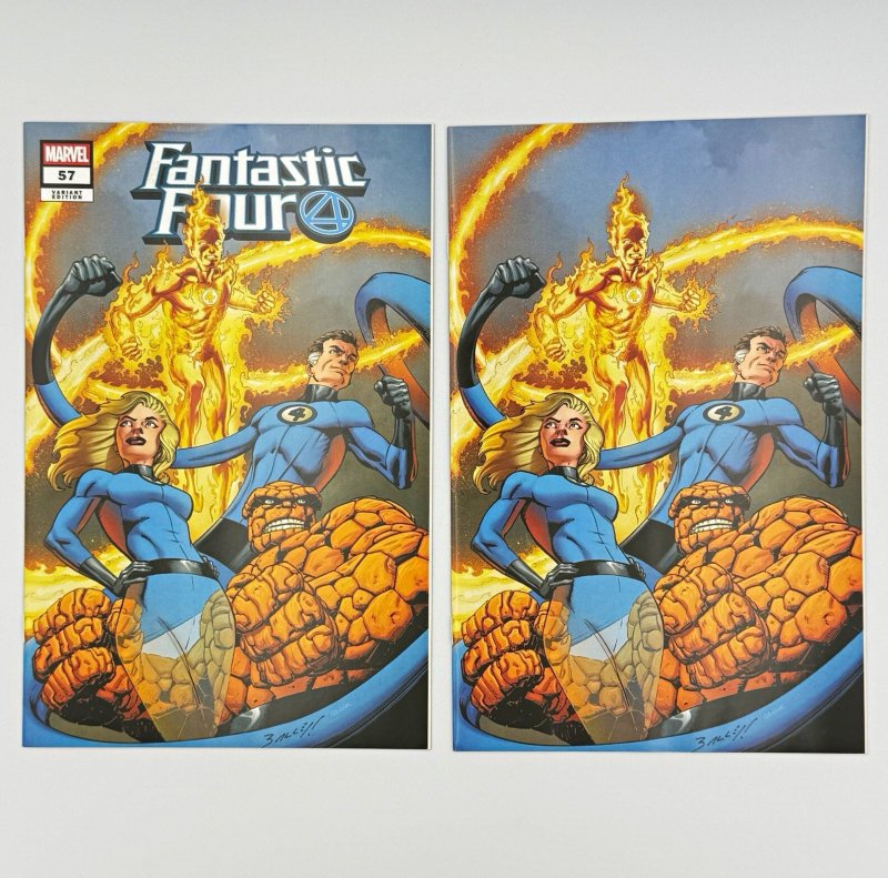 Fantastic Four #57 Mark Bagley Trade Dress + Virgin Variant 2-Book Lot Marvel (Marvel Comics, 1966), raw, ungraded comic book — front cover