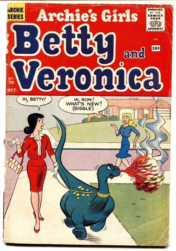 Archie's Girls Betty and Veronica #70 (Archie Comics, 1961), raw comic book in FR condition — front cover