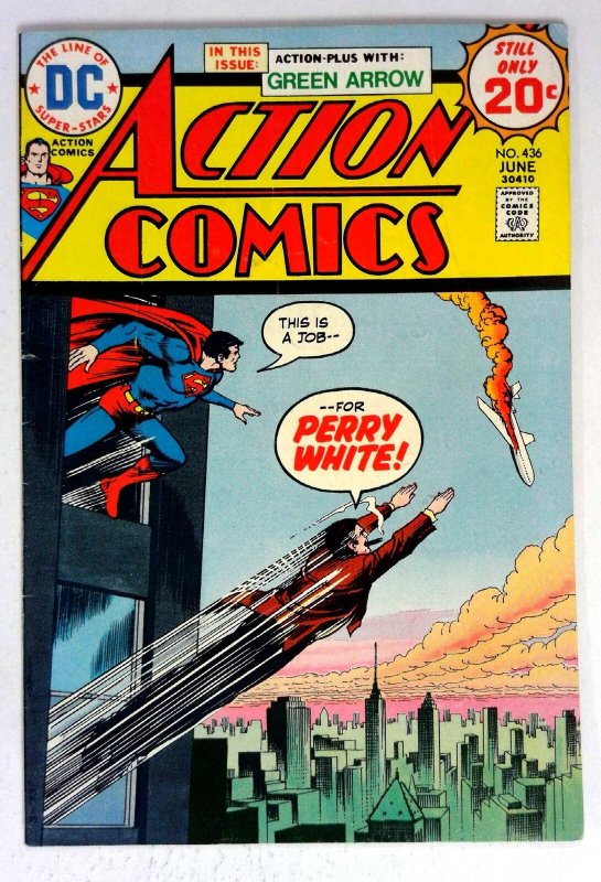 Action #436 (DC Comics, 1974), raw comic book in FN condition — front cover