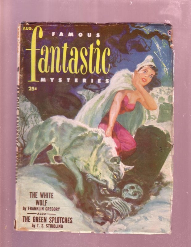 Famous Fantastic Mysteries--August 1952--Pulp Magazine--Popular--VG (1952), raw comic book in VG condition — front cover