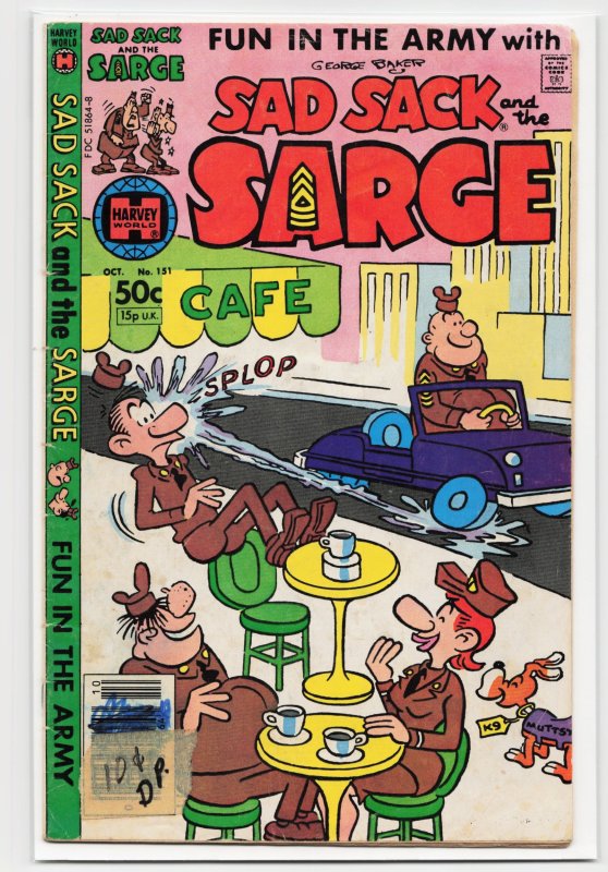 Sad Sack and the Sarge #151 (Harvey Comics, 1981), raw, ungraded comic book — front cover