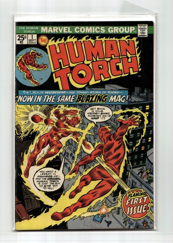 The Human Torch #1 (Timely Comics, 1974), raw, ungraded comic book — front cover