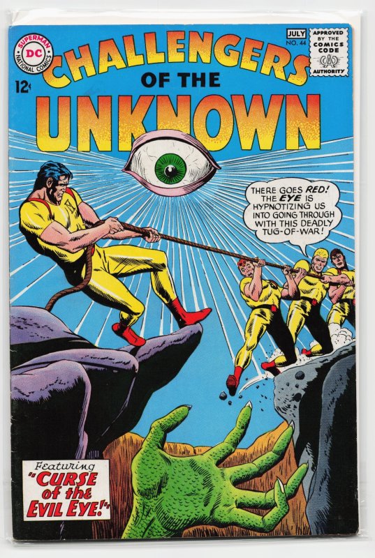 Challengers of the Unknown #44 (DC Comics, 1965), raw, ungraded comic book — front cover