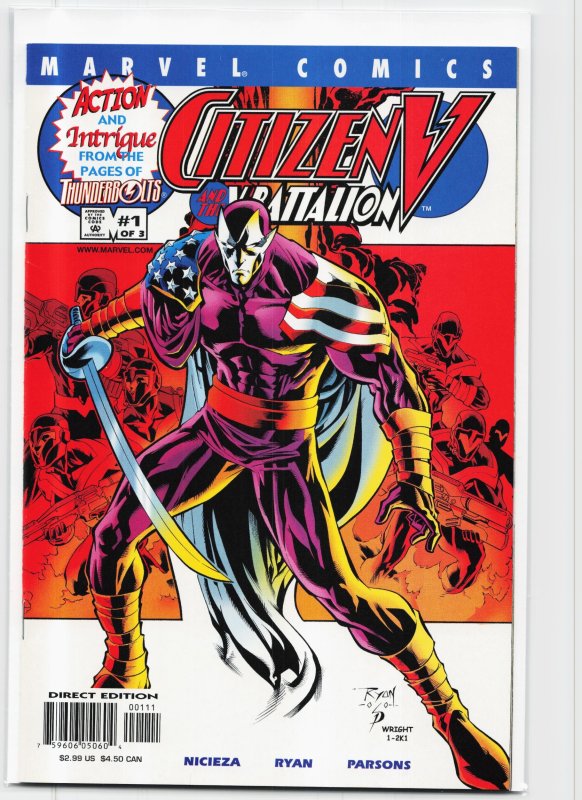 Citizen V and the V-Battalion #1 (2001), raw, ungraded comic book — front cover