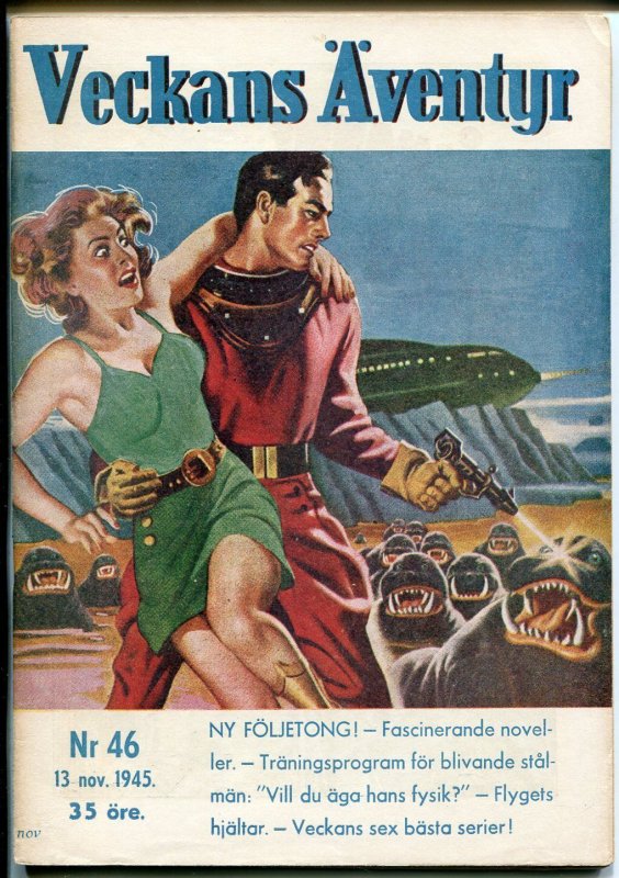 Veckans Aventyr Vol. 6 #46 (1945), raw comic book in VF condition — front cover