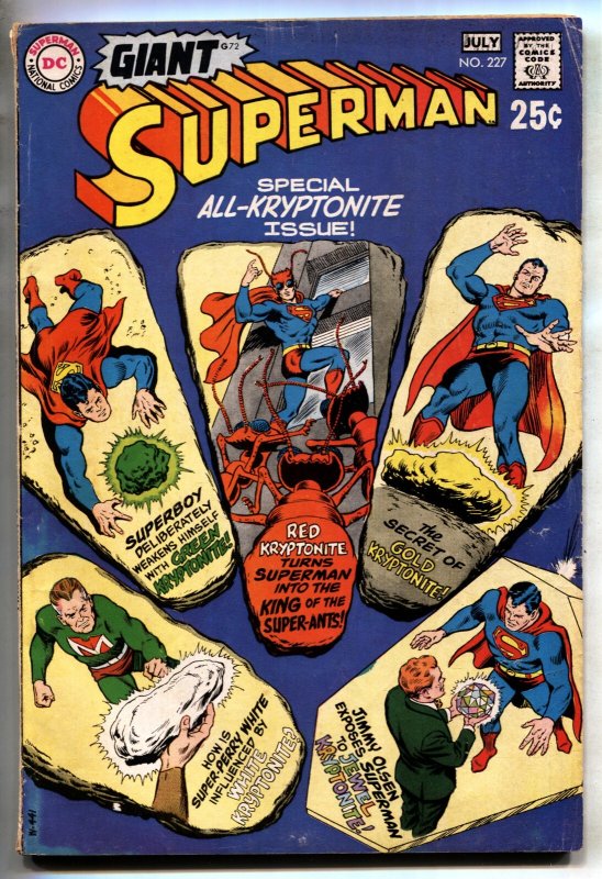Superman #227-1970-GIANT-DC-comic Book (DC Comics), raw, ungraded comic book — front cover