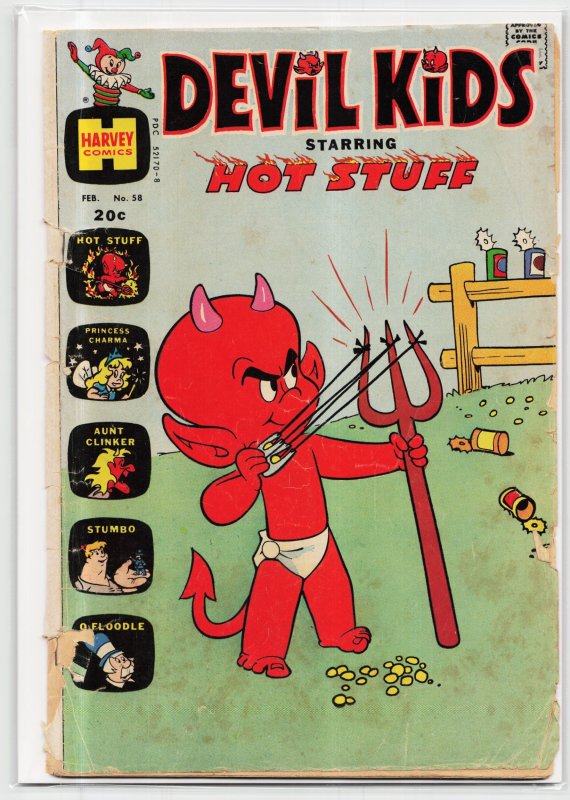 Devil Kids Starring Hot Stuff #58 (Harvey Comics, 1973), raw, ungraded comic book — front cover