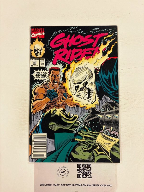 Ghost Rider #20 (Marvel Comics, 1991), raw comic book in NM condition — front cover