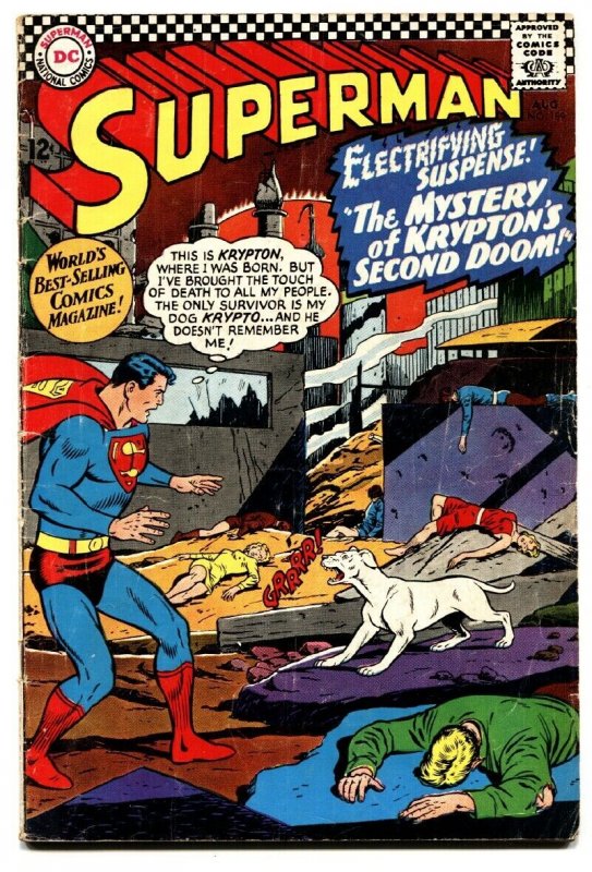 Superman #189 (DC Comics, 1966), raw comic book in VG- condition — front cover