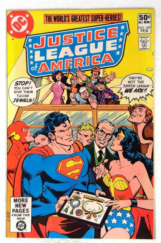 Justice League of America #187 (DC Comics, 1981), raw comic book in NM- condition — front cover