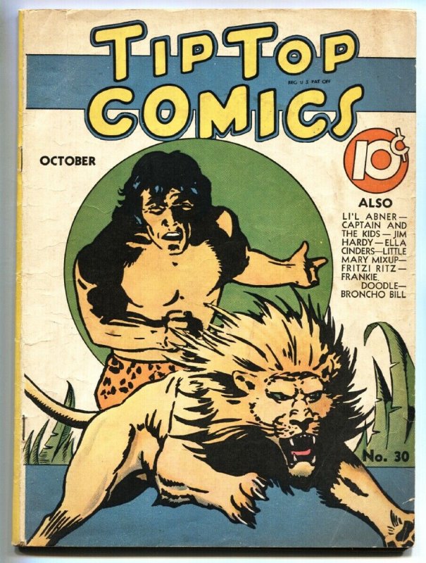 TIP TOP #30-1938-Tarzan-Nancy-Fritzi-L'il ABNER-jJIM Hardy-Ella Cinders, raw, ungraded comic book — front cover