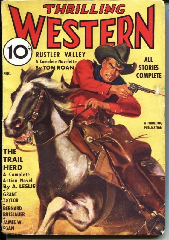 Thrilling Western Feb 1936--Desert Death by Gunnison Steele-Comic ART Story-... (1936), raw, ungraded comic book — front cover