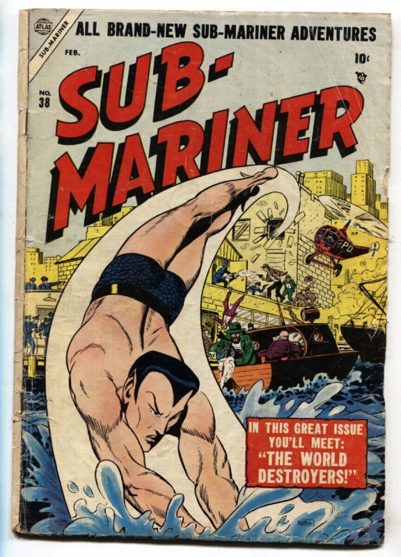 Sub-Mariner #38 (Atlas Comics, 1955), raw, ungraded comic book — front cover